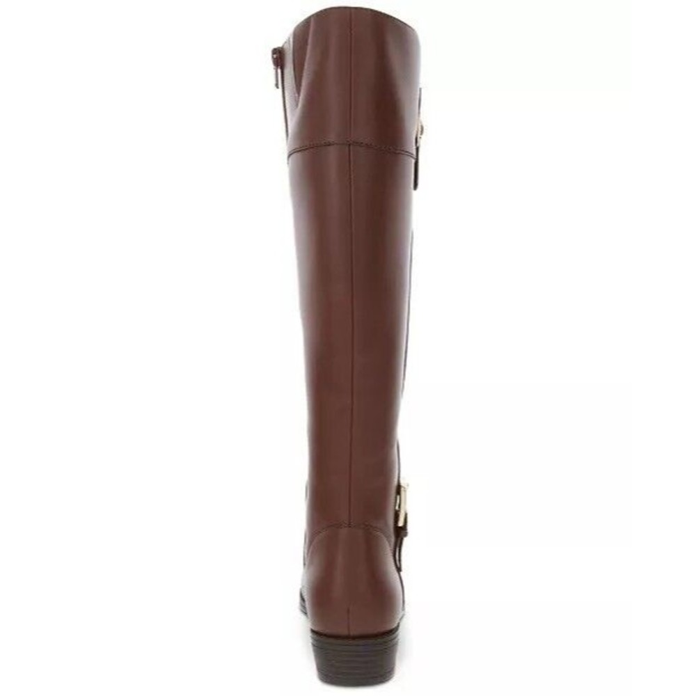 Karen Scott Womens Deliee New Faux Leather Riding Boots Wide Calf Brown 7 M - Picture 3 of 8
